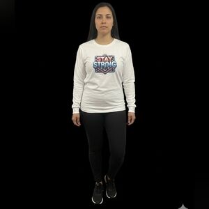 Athletic Works White 'Stay Strong' Long Sleeve Tee